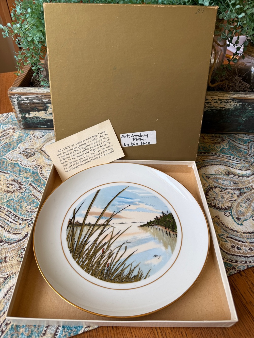 Bill Lacy Leesburg Florida Collector Plate Limited Edition 29 of 100 Landscape